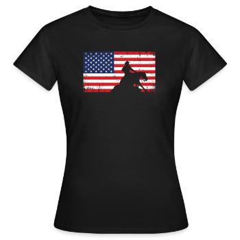Cheval de reining - T-shirt Femme - noir - Devant - AI Model Female 172 dark (172cm)