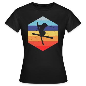 Ski Freestyle Herren Freestyle Ski Slopestyle - Frauen T-Shirt - Schwarz - Vorne - AI Model Female 172 dark (172cm)