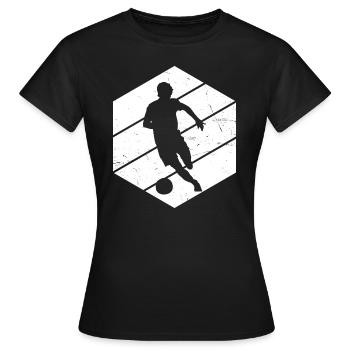 Soccer Fussball Fussballspiel Fussballspielen - Frauen T-Shirt - Schwarz - Vorne - AI Model Female 172 dark (172cm)
