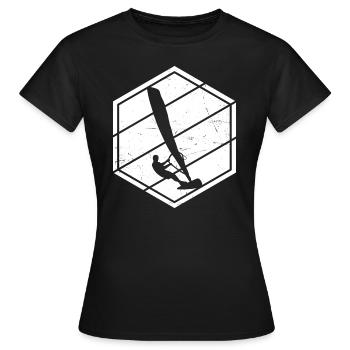 Surfeur Homme Surf Windsurf Windsurf Windsurf Windsurf - T-shirt Femme - noir - Devant - AI Model Female 172 dark (172cm)