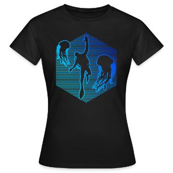 Hommes Femmes Diver Scuba Diver Scuba Diver - T-shirt Femme - noir - Devant - AI Model Female 172 dark (172cm)
