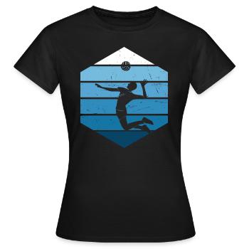 Beachvolleyball Volley Volleyballer Beach Volley - Frauen T-Shirt - Schwarz - Vorne - AI Model Female 172 dark (172cm)