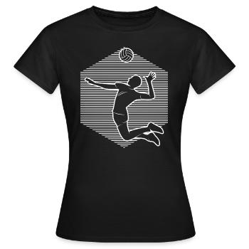 Beach Volley Herren Volleyballer Damen Volley - Frauen T-Shirt - Schwarz - Vorne - AI Model Female 172 dark (172cm)