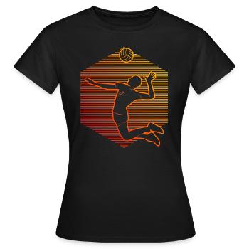 Beachvolleyball Damen Beach Volley Volley - Frauen T-Shirt - Schwarz - Vorne - AI Model Female 172 dark (172cm)