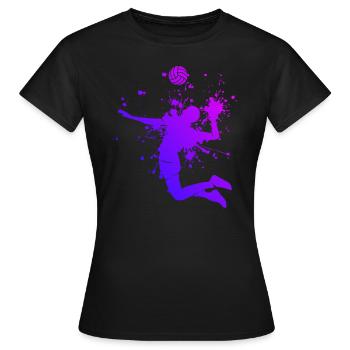 Volleyball masculin Volleyball Volley-ball féminin Volley-ball féminin - T-shirt Femme - noir - Devant - AI Model Female 172 dark (172cm)
