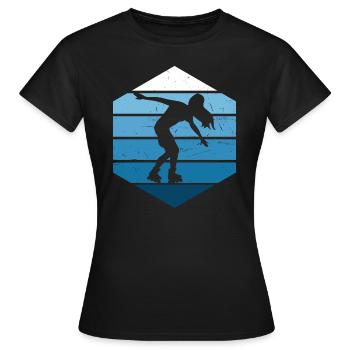 Roller Skates Roller Skating Men Roller Skates - Women's T-Shirt - black - Front - AI Model Female 172 dark (172cm)