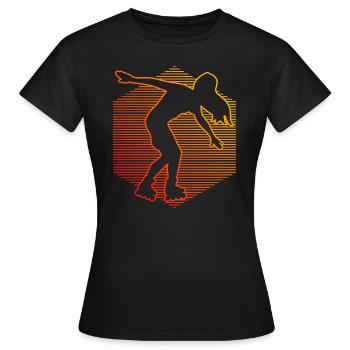 Roller Skate Women's Roller Skates Roller Skating - Women's T-Shirt - black - Front - AI Model Female 172 dark (172cm)