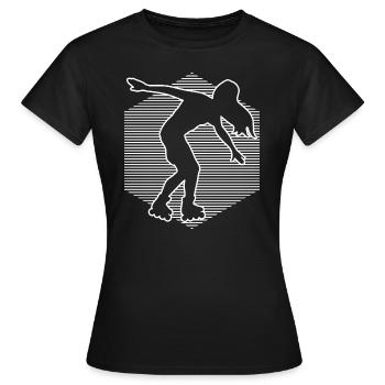 Roller Skating Rollerskates Roller Skate Roller skate - Women's T-Shirt - black - Front - AI Model Female 172 dark (172cm)
