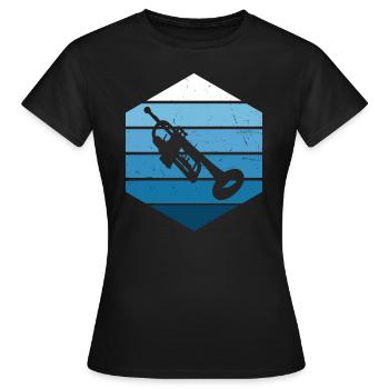Trompetenspieler Damen Trompeten Spieler - Frauen T-Shirt - Schwarz - Vorne - AI Model Female 172 dark (172cm)