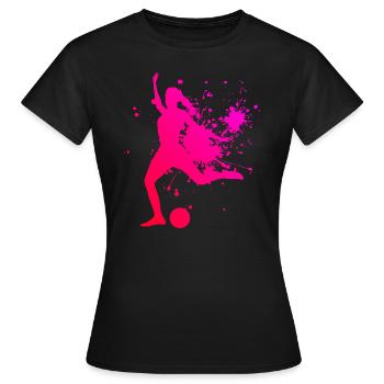 Fussballspieler Fussballspielen Fussballer - Frauen T-Shirt - Schwarz - Vorne - AI Model Female 172 dark (172cm)