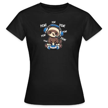 Furet - T-shirt Femme - noir - Devant - AI Model Female 172 dark (172cm)