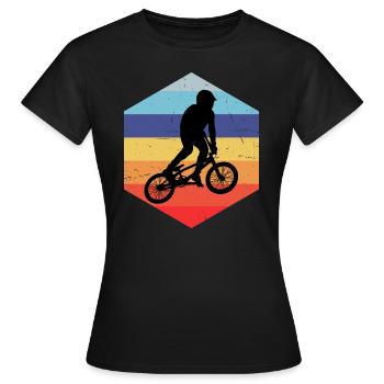 Hommes Femmes BMX Garçons Cyclisme Vélo BMX Vélo - T-shirt Femme - noir - Devant - AI Model Female 172 dark (172cm)
