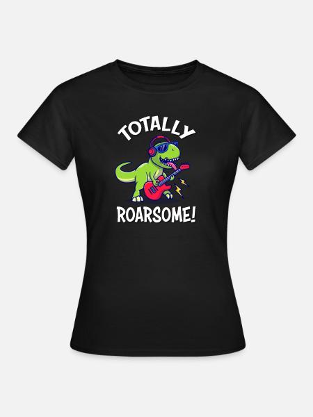 Brüllender Dinosaurier - Frauen T-Shirt - Schwarz