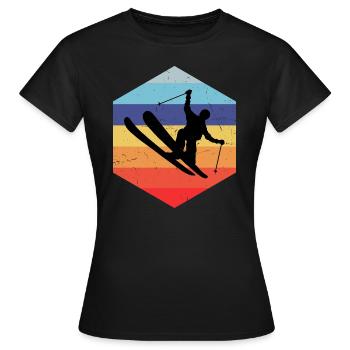 Slopestyle Damen Freestyle Ski Ski Freestyle - Frauen T-Shirt - Schwarz - Vorne - AI Model Female 172 dark (172cm)