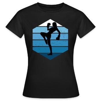Kickboxing féminin Kickboxing Kickboxing - T-shirt Femme - noir - Devant - AI Model Female 172 dark (172cm)
