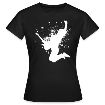 Guitar player electronic guitar Guitar - Women's T-Shirt - black - Front - AI Model Female 172 dark (172cm)