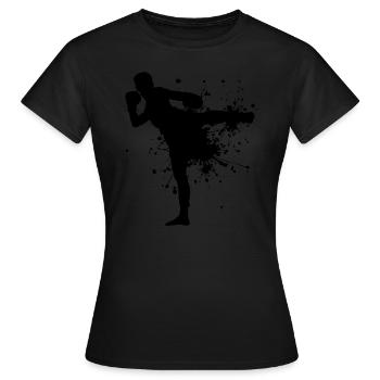 Boxe Thaï Hommes Muay Thaï Boxeur Thaï Boxe Thaï - T-shirt Femme - noir - Devant - AI Model Female 172 dark (172cm)