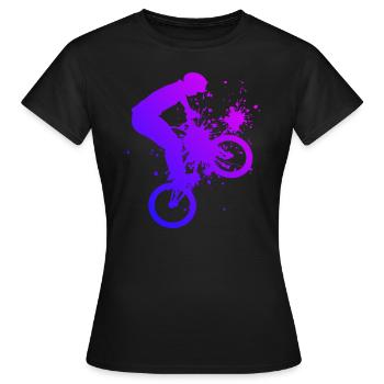 Vélo bmx vélo vélo bmx jeunes femmes - T-shirt Femme - noir - Devant - AI Model Female 172 dark (172cm)