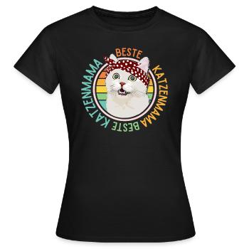 Beste Katzenmama - Frauen T-Shirt - Schwarz - Vorne - AI Model Female 172 dark (172cm)