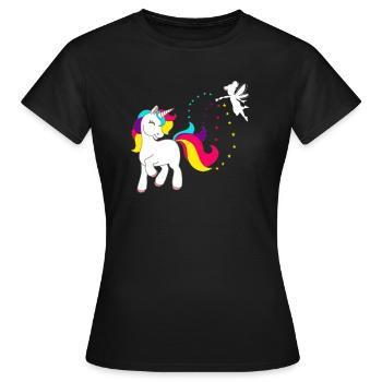 Verzauberter Pony - Frauen T-Shirt - Schwarz - Vorne - AI Model Female 172 dark (172cm)