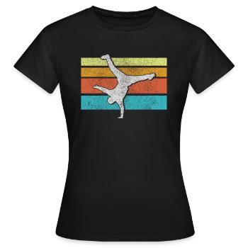 Breakdance - Rétro Vintage Old School Hip Hop - T-shirt Femme - noir - Devant - AI Model Female 172 dark (172cm)