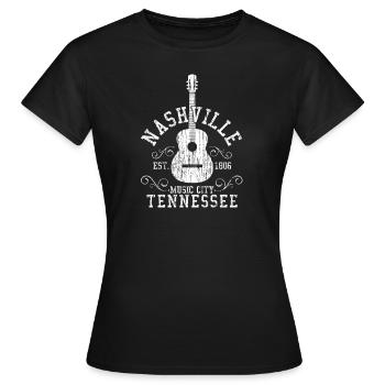Nashville - Frauen T-Shirt - Schwarz - Vorne - AI Model Female 172 dark (172cm)