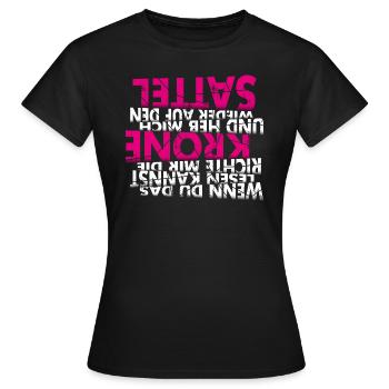 Cadeau de selle couronne couronne de vélo - T-shirt Femme - noir - Devant - AI Model Female 172 dark (172cm)