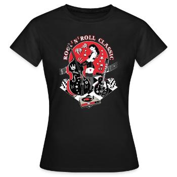Rockabilly Vintage Rocker Rock N Roll Pinup - Frauen T-Shirt - Schwarz - Vorne - AI Model Female 172 dark (172cm)