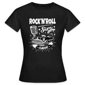 Rockabilly Oldtimer Rocker Rock N Roll - Frauen T-Shirt - Schwarz - Vorne - AI Model Female 172 dark (172cm)