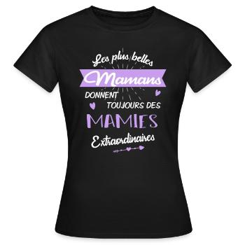 Mamies extraordinaires - T-shirt Femme - noir - Devant - AI Model Female 172 dark (172cm)