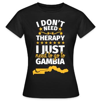 Gambie Cadeaux Gambie Gambie - T-shirt Femme - noir - Devant - AI Model Female 172 dark (172cm)