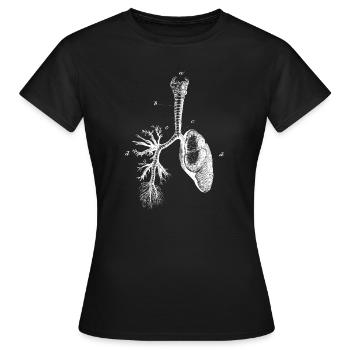 Poumons Thorax anatomique anatomie squelette - T-shirt Femme - noir - Devant - AI Model Female 172 dark (172cm)