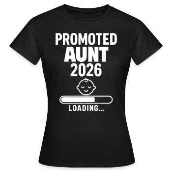 Pregnancy announcement Future aunt 2026 - Women's T-Shirt - black - Front - AI Model Female 172 dark (172cm)