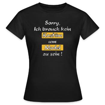 Kein Kostüm Verkleidung Karneval Fasching Model - Frauen T-Shirt - Schwarz - Vorne - AI Model Female 172 dark (172cm)