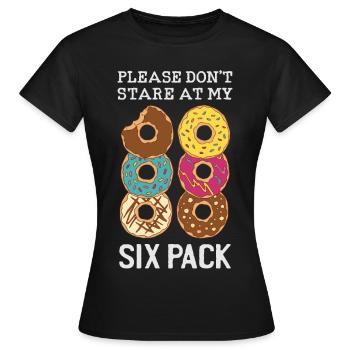 Starr nicht auf mein Six Pack - Frauen T-Shirt - Schwarz - Vorne - AI Model Female 172 dark (172cm)