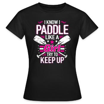 Faire du kayak Faire du kayak Faire du canoë - T-shirt Femme - noir - Devant - AI Model Female 172 dark (172cm)