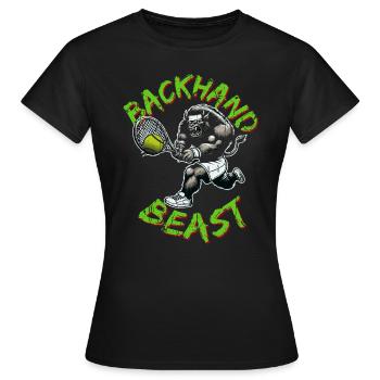 Tennis Shirt Kids Backhand Backhand Beast - Women's T-Shirt - black - Front - AI Model Female 172 dark (172cm)