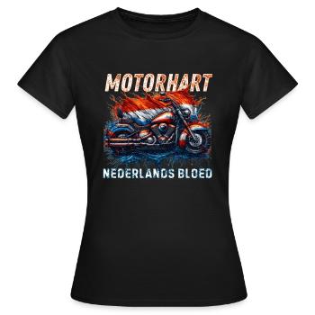 robuste Motorrad T-Shirts Holländische Flagge dreifarbig - Frauen T-Shirt - Schwarz - Vorne - AI Model Female 172 dark (172cm)