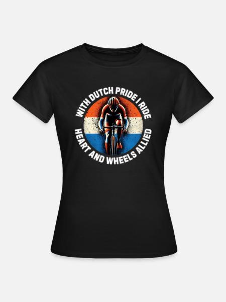 Dutch Pride Cycling con diseño de maillot de ciclismo con eslogan - Camiseta mujer - negro