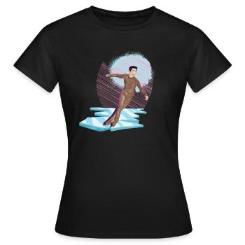Patin à glace Patinage sur glace Patinage sur glace - T-shirt Femme - noir - Devant - AI Model Female 172 dark (172cm)