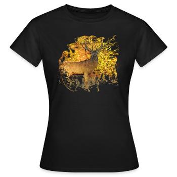 Kapitaler Hirsch zum Abschuss freigegeben - Frauen T-Shirt - Schwarz - Vorne - AI Model Female 172 dark (172cm)