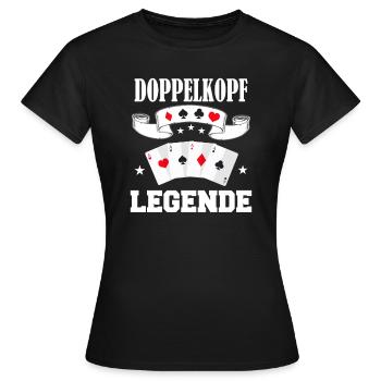 Doppelkopf Schafkopf Kartenspiel Stammtisch - Frauen T-Shirt - Schwarz - Vorne - AI Model Female 172 dark (172cm)