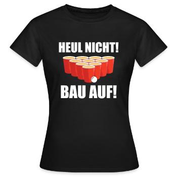 Beerpong Saufen Party Trinkspiel - Frauen T-Shirt - Schwarz - Vorne - AI Model Female 172 dark (172cm)