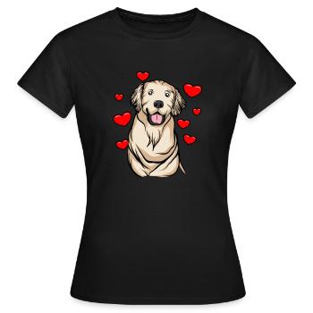 Golden Retriever | Golden Retriever - T-shirt Femme - noir - Devant - AI Model Female 172 dark (172cm)