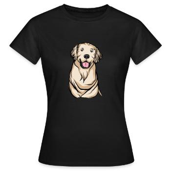 Golden Retriever | Golden Retriever - T-shirt Femme - noir - Devant - AI Model Female 172 dark (172cm)