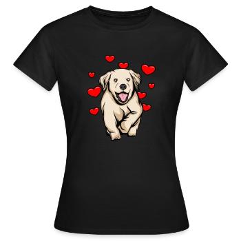 Golden Retriever | Golden Retriever - T-shirt Femme - noir - Devant - AI Model Female 172 dark (172cm)