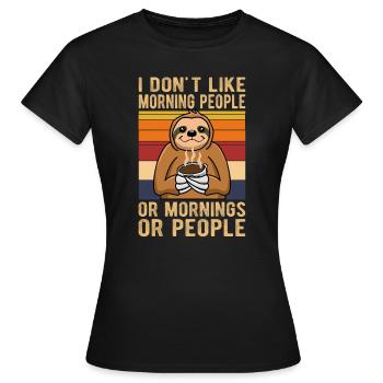 Je n’aime pas les gens. - T-shirt Femme - noir - Devant - AI Model Female 172 dark (172cm)