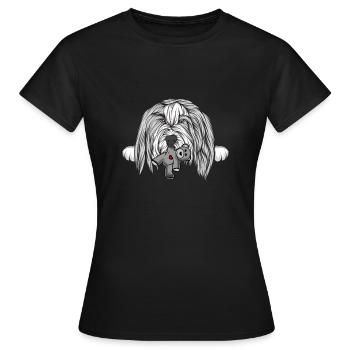 Bearded Collie - Women's T-Shirt - black - Front - AI Model Female 172 dark (172cm)