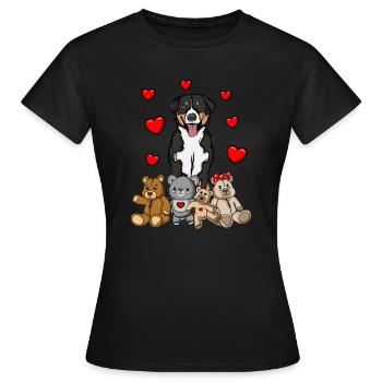 Appenzeller Sennenhund Kuscheltier Hund - Frauen T-Shirt - Schwarz - Vorne - AI Model Female 172 dark (172cm)
