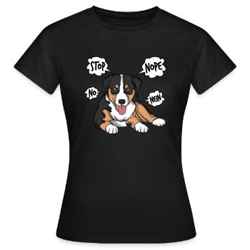 Appenzeller Sennenhund Kuscheltier Hund - Frauen T-Shirt - Schwarz - Vorne - AI Model Female 172 dark (172cm)